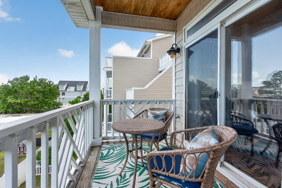 Furnished balcony off the living room